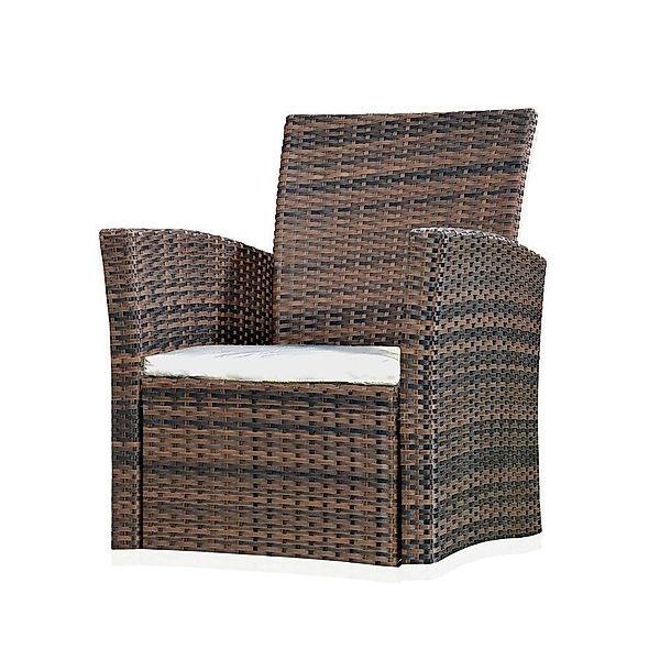 Melko Gartensessel Loungestuhl Sessel Polyrattan Braun günstig online kaufen