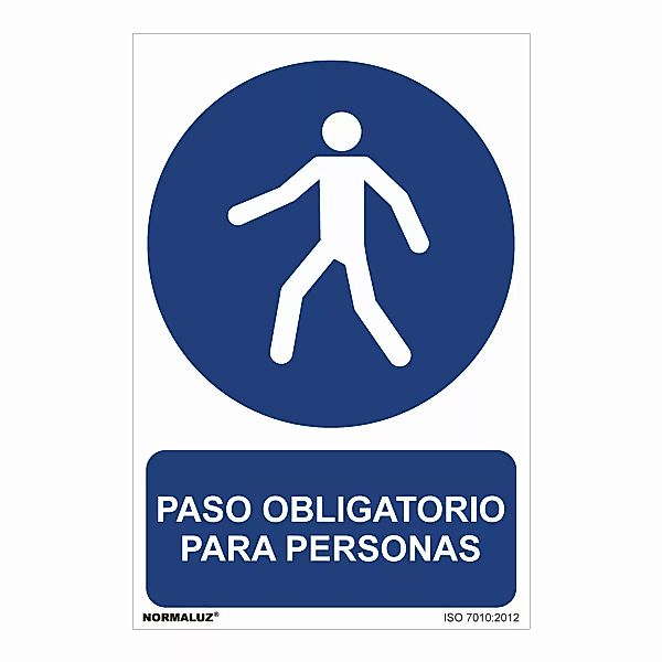 Schild Normaluz Paso Obligatorio Para Personas Pvc (30 X 40 Cm) günstig online kaufen