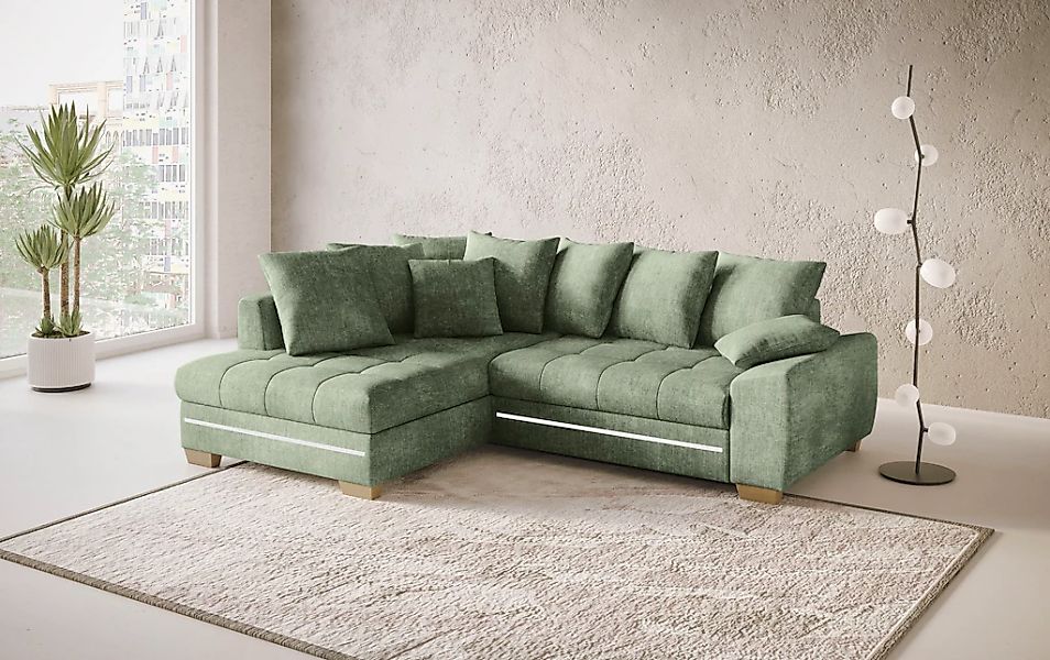 Mr. Couch Ecksofa »Nikita II, L-Form«, mit Kaltschaum, RGB-LED Beleuchtung, günstig online kaufen