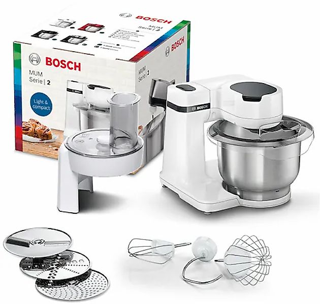 BOSCH Küchenmaschine »MUMS2EB01 MUM Serie 2«, Durchlaufschnitzler, 3 Reibes günstig online kaufen