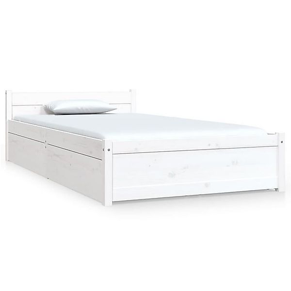 vidaXL Bett Bett mit Schubladen Weiß 90x190 cm günstig online kaufen