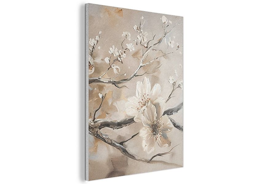 MuchoWow Gemälde Blumen - Natur - Weiß - Blüte - Abstrakt, Fotodruck (1 St) günstig online kaufen