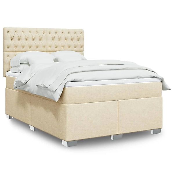 vidaXL Boxspringbett mit Matratze Creme 140x200 cm Stoff 3292823 günstig online kaufen