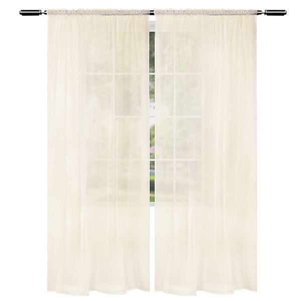 Woltu Gardine, Kräuselband (2 St), halbtransparent, günstig online kaufen