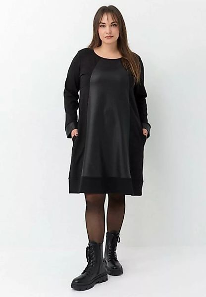 Kekoo A-Linien-Kleid Kleid aus Viskoseelasthan und Lederimitat 'Melina' günstig online kaufen