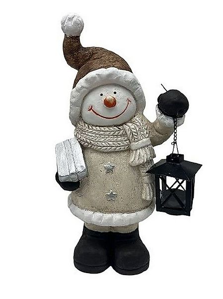 Dragimex Dekofigur Schneemann oder Wichtel mit Metall-Laterne – frostsicher günstig online kaufen