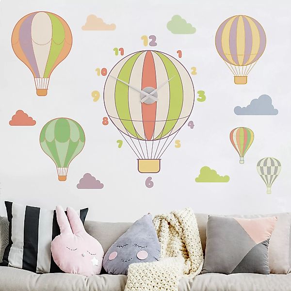 Wandtattoo Kinderzimmer Heißluftballonuhr günstig online kaufen