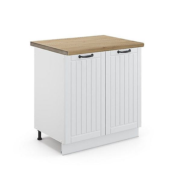 Vicco Spülenunterschrank Fame-Line, Weiß Landhaus/Weiß, 80 cm, AP Anthrazit günstig online kaufen