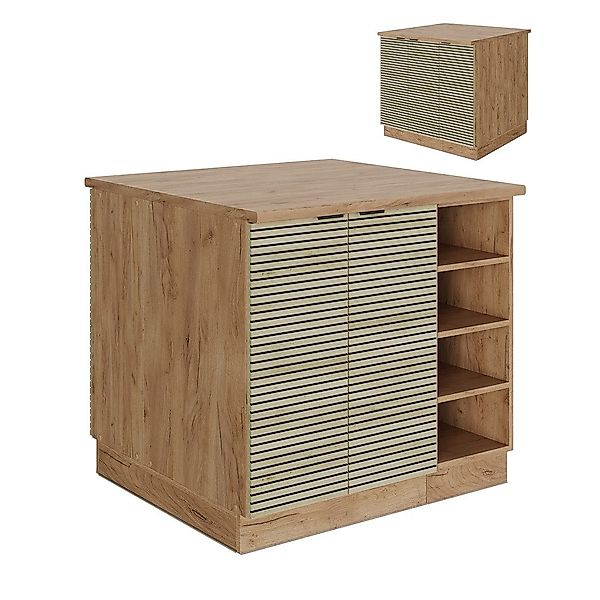 Vicco Unterschrank Fame-Line, Eiche Paneel/Goldkraft Eiche, günstig online kaufen