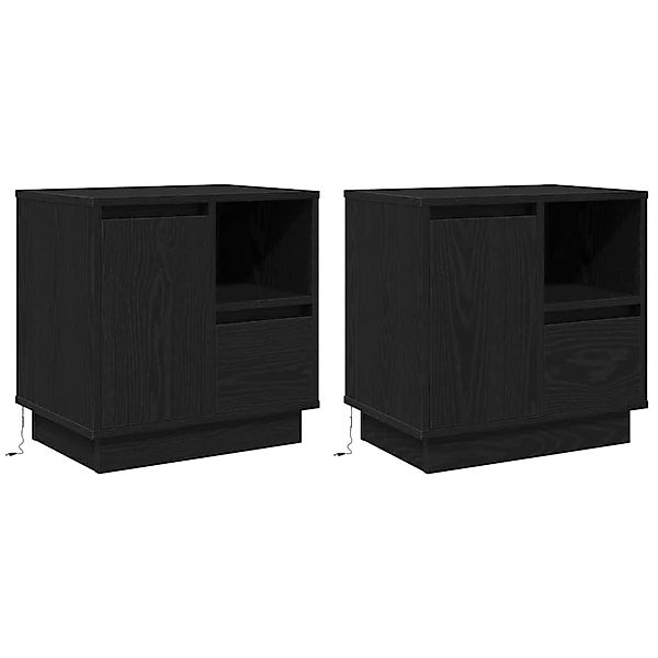 vidaXL Nachttisch mit 2 Stk Schwarz 50 x 34,5 x 50 cm Holzwerkstoff 869581 günstig online kaufen