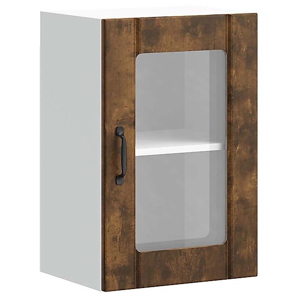 vidaXL Küchen-Hängeschrank mit Glastür Lucca Räuchereiche 853772 günstig online kaufen