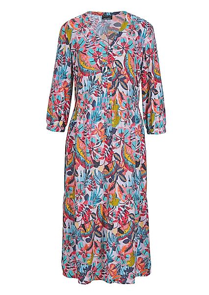 GOLDNER Sommerkleid "Kurzgröße Midikleid, Allover-Print, V-Ausschnitt" Teil günstig online kaufen