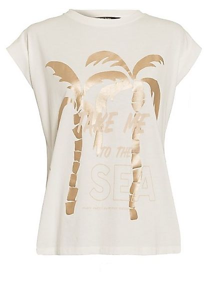 MARC AUREL T-Shirt mit Palmenprint in Metallicoptik günstig online kaufen