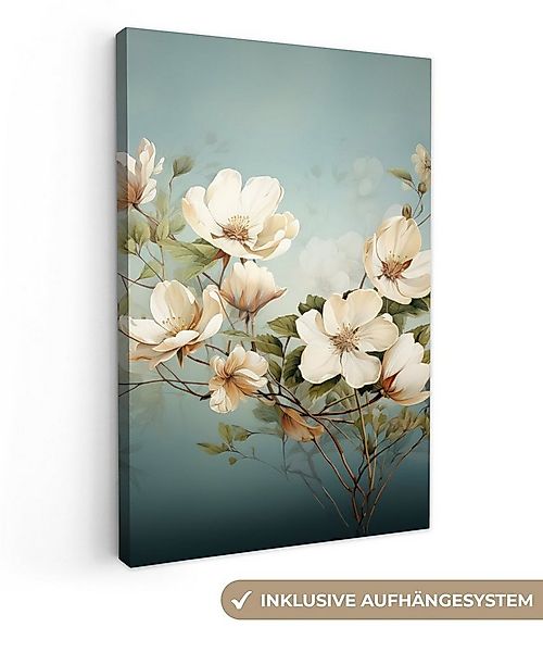 OneMillionCanvasses® Leinwandbild Blumen - Weiß - Natur - Vintage, Fotodruc günstig online kaufen