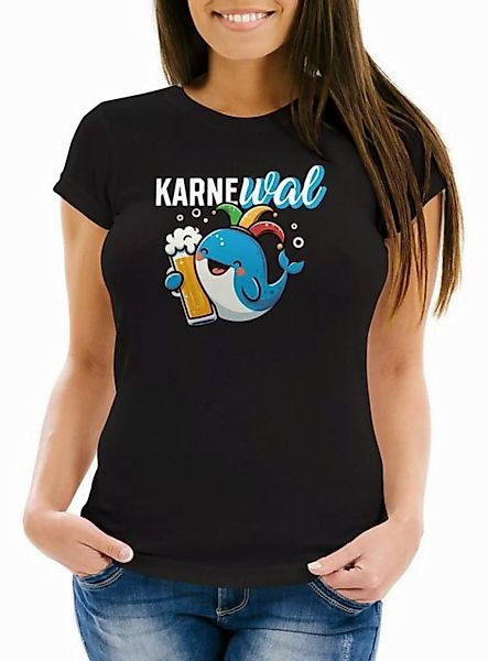 MoonWorks Print-Shirt Damen T-Shirt Fasching Karneval Wal Bier Kostüm-Ersat günstig online kaufen