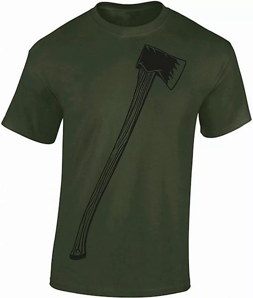 Baddery Print-Shirt Holzfäller Shirt : Axt - Jäger T-Shirt Männer - Jäger K günstig online kaufen