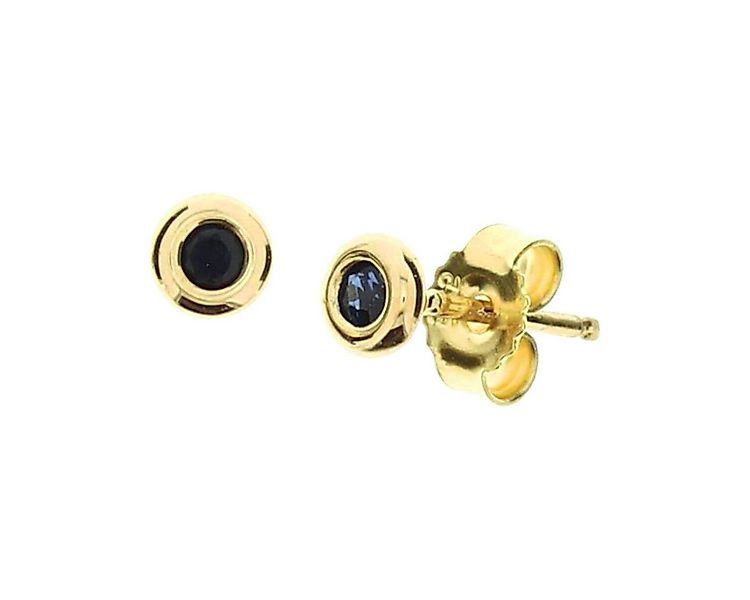 NICEANDnoble Paar Ohrstecker 585er Gelbgold kleine Ohrstecker Saphir Zargen günstig online kaufen