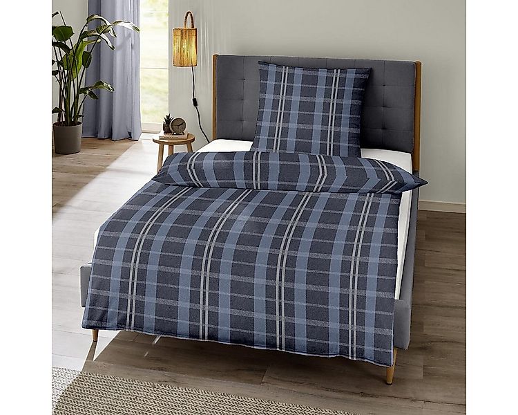 TRAUMSCHLAF Bettwäsche Glasgow, Flanell, 3 teilig, zeitlose Karo Bettwäsche günstig online kaufen