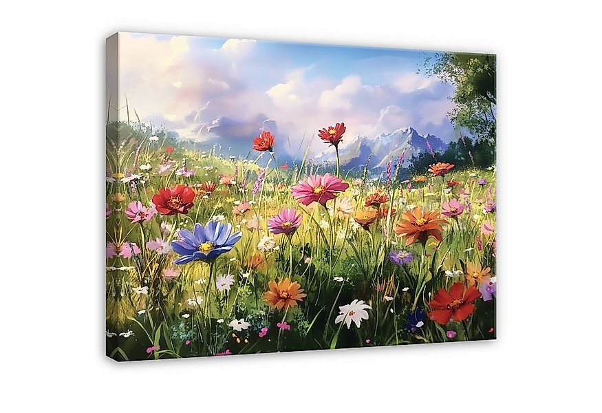 Wallarena Leinwandbild Blumen Feld Natur Modern Wandbilder Wand Deko XXL Bi günstig online kaufen