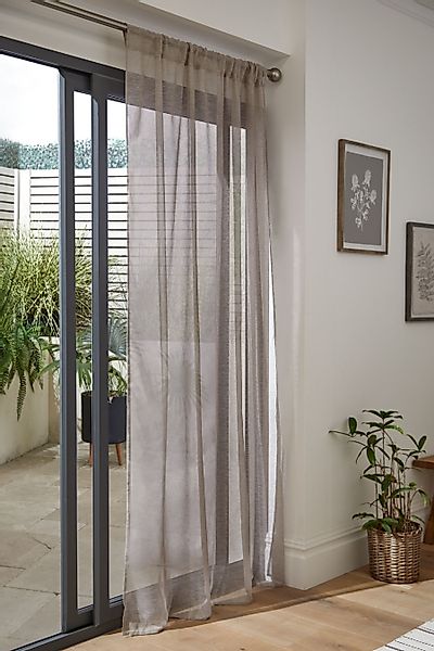 Next Gardine Transparente Voile-Schlaufenvorhänge Leinenoptik, (1 günstig online kaufen
