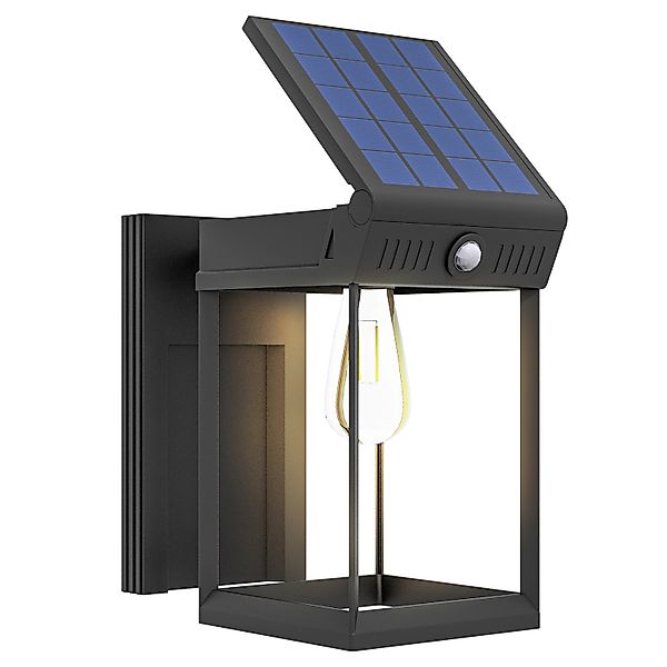 Outsunny Solar Wandleuchte mit Warmweißes Licht ABS Schwarz 14L x 24B x 24H günstig online kaufen