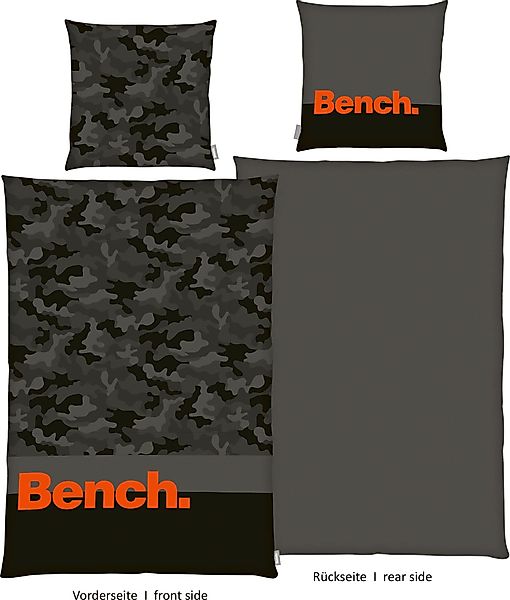 Bench. Wendebettwäsche Bench, Renforcé, mit Schriftzug günstig online kaufen