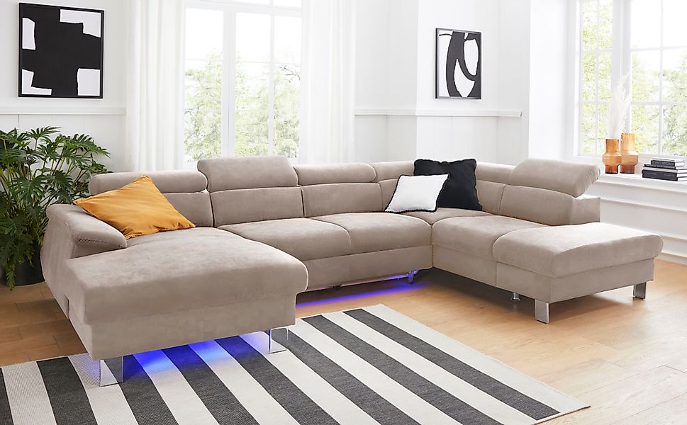 COTTA Wohnlandschaft "Komaris U-Form, B: 320 cm" mit Kopfteilverstellung, o günstig online kaufen