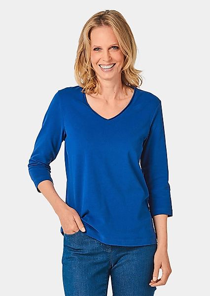 GOLDNER T-Shirt Kurzgröße: Shirt mit V-Ausschnitt günstig online kaufen