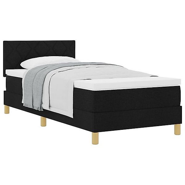 vidaXL Bett Boxspringbett mit Matratze Schwarz 100x200 cm Stoff (1-tlg) günstig online kaufen