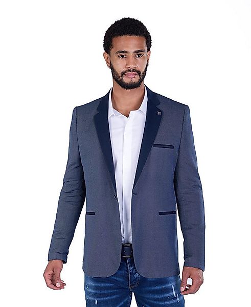 Denim Distriqt Jerseysakko Herren Slim Fit Sakko in Jeansoptik Navy Gr. 48 günstig online kaufen