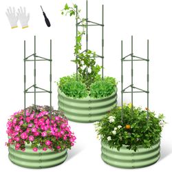 Meulbaty Blumenkasten 3er-Set Rund Metall-Hochbett für günstig online kaufen