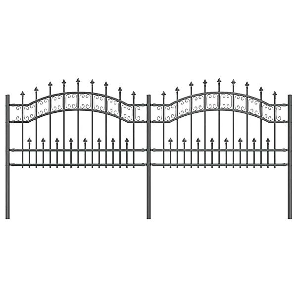 vidaXL Gartenzaun Grau 115 cm Pulverbeschichteter Stahl 42003963 günstig online kaufen