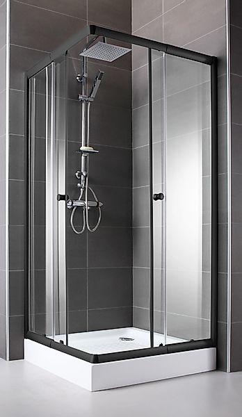 welltime Eckdusche Trento Nero, BxT: 90x90 günstig online kaufen