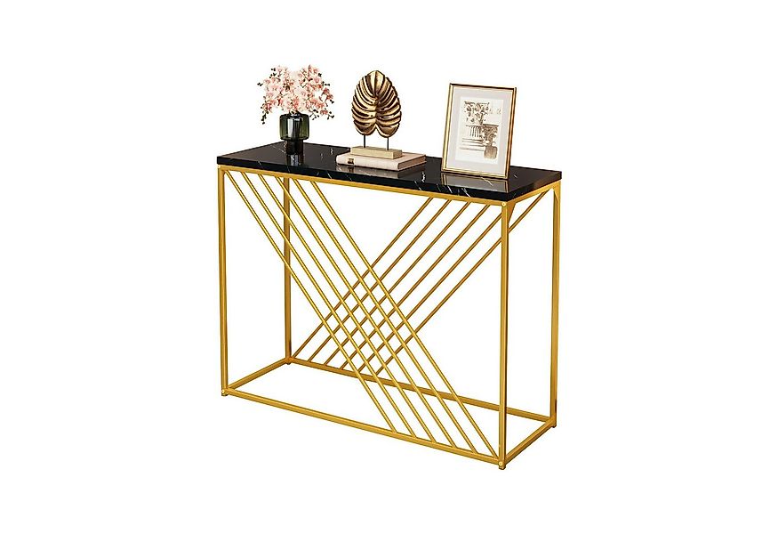 MODFU Beistelltisch Retro Beistelltisch mit Marmor-Effekt (Konsolentisch, F günstig online kaufen