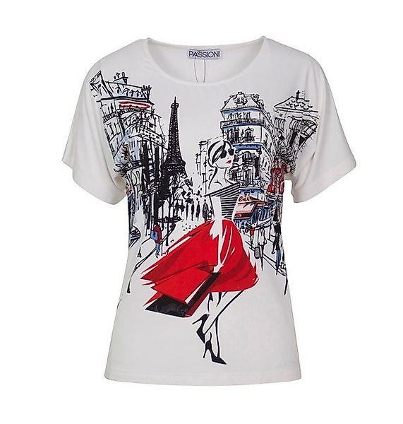 Passioni Print-Shirt Charmantes T-Shirt mit Paris-Illustration T-Shirt mit günstig online kaufen