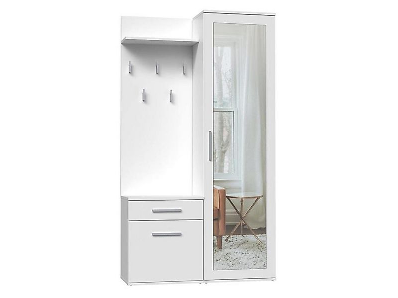 Beautysofa Kompaktgarderobe Fiora (Garderobenschrank + Paneel + Schuhschran günstig online kaufen
