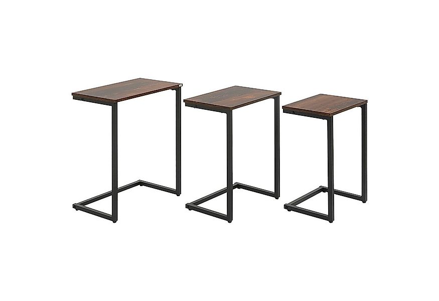 MC Star Satztisch 3er-Set Beistelltische C-förmige Satztische im Industried günstig online kaufen