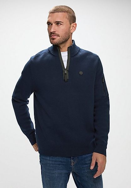 STREET ONE MEN Stehkragenpullover mit Zipper günstig online kaufen