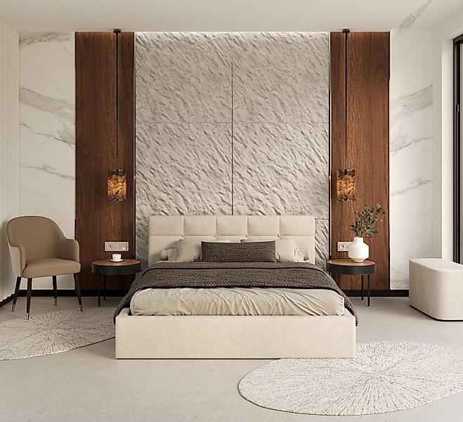 thematys Polsterbett Bett Stauraumbett aus Velours, 120x200, 140x200, 160x2 günstig online kaufen