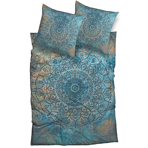 CASATEX Bettwäsche Sleep Tight Blau Satin, günstig online kaufen