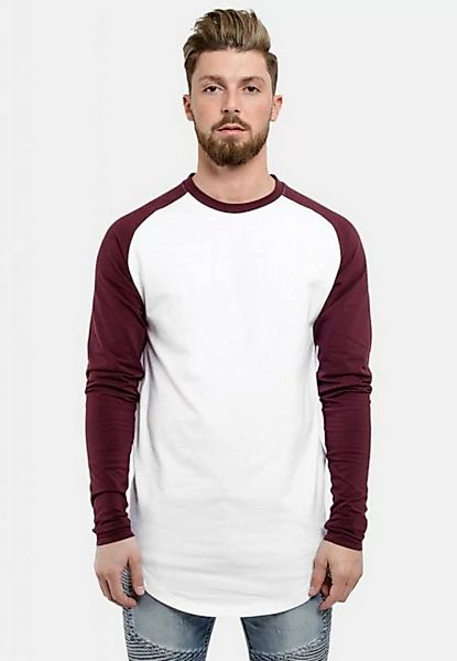 Blackskies T-Shirt Baseball Longshirt T-Shirt Weiß Burgundy Large günstig online kaufen