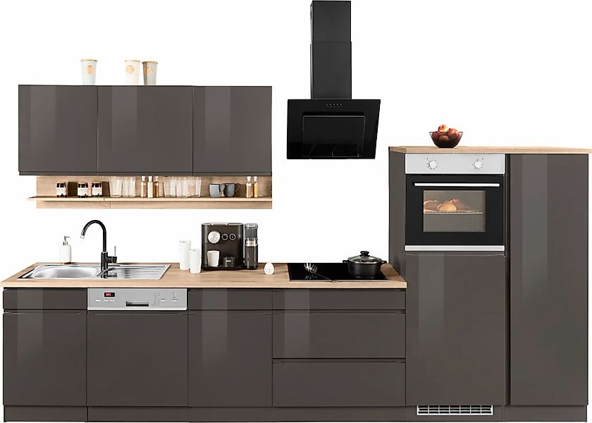 HELD MÖBEL Küchenzeile "Virginia", Breite 350 cm, mit Glaskeramik-oder Indu günstig online kaufen