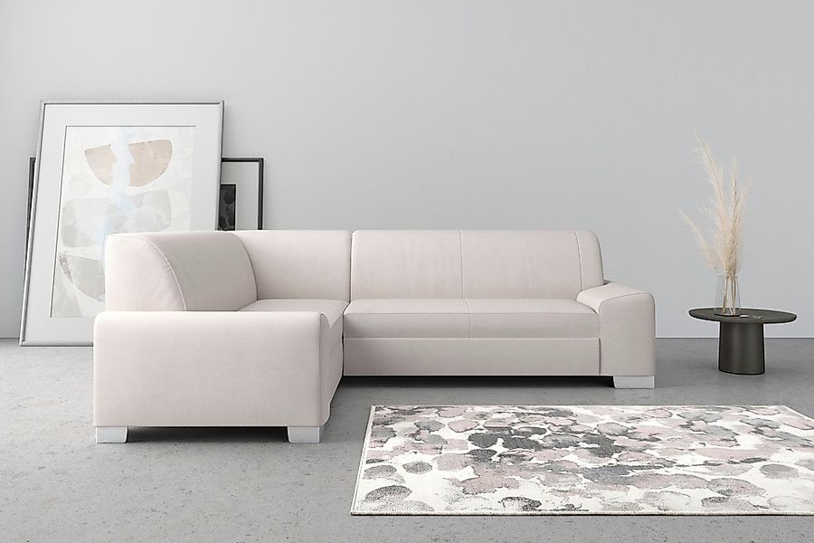 DOMO collection Ecksofa "Anzio in kubischer Formensprache, flache Armlehnen günstig online kaufen