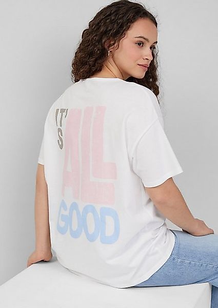 QS Kurzarmshirt Boyfriend-Shirt mit Front- und Backprint günstig online kaufen
