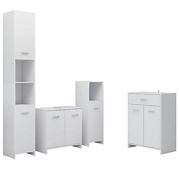 vidaXL 4-tlg. Badmöbel-Set Weiß günstig online kaufen