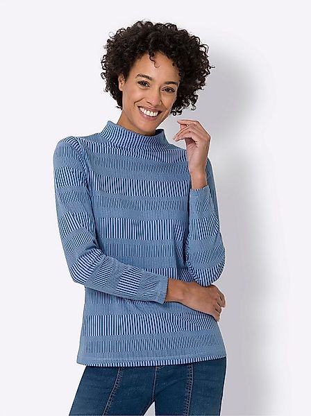 Sieh an! T-Shirt Stehkragen-Shirt Langarm günstig online kaufen