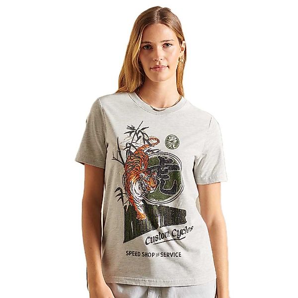 Superdry Rising Sun Kurzärmeliges T-shirt M Grey Chalk Marl Tiger günstig online kaufen