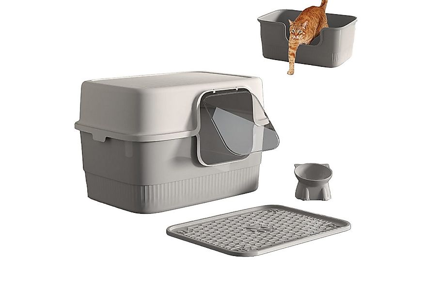 OKWISH Katzentoilette Geschlossene Katzenklo mit Deckel abnehmbar Große Kat günstig online kaufen