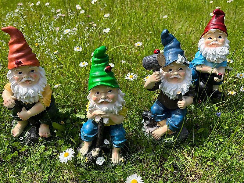 Geschenk-Himmel Gartenzwerg 4er-Set schöne Gartenzwerge lustige günstig online kaufen