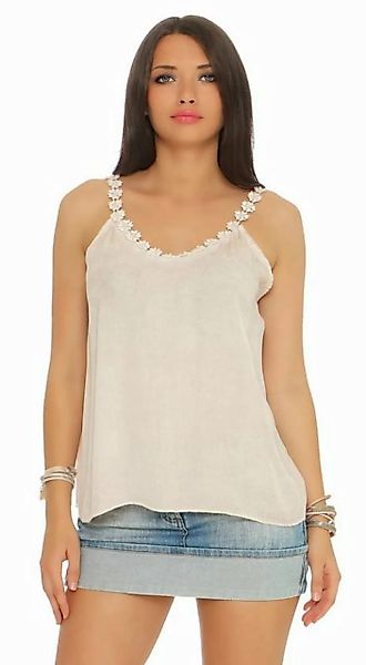 Mississhop Neckholdertop Freizeit Top Sommer Bluse Strappy Spitzenträger günstig online kaufen